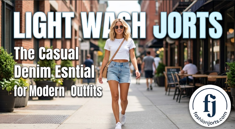 light wash jorts